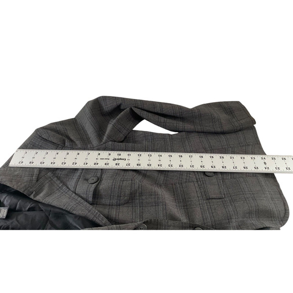 Style & Co Women's 14P Petite Gray Blazer Plaid Double Breasted Jacket Business - Picture 6 of 9